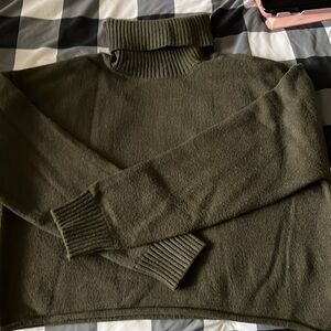 Super Soft Cozy Olive Green Turtleneck Sweater